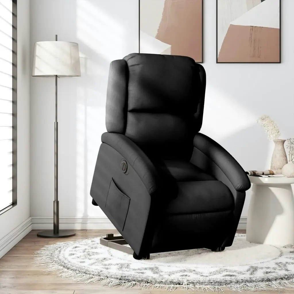 Electric Stand up Recliner Chair Black Fabric 3205438