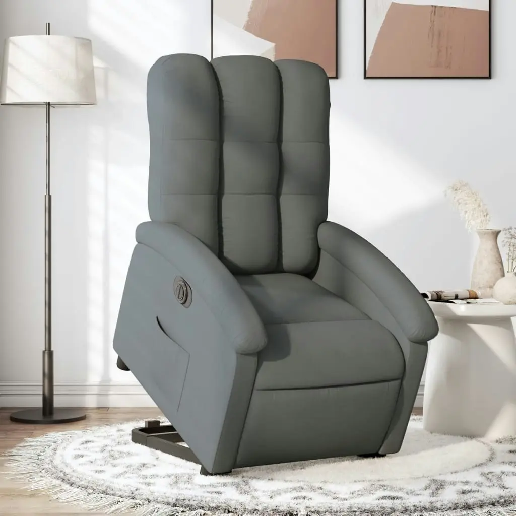 Electric Stand up Recliner Chair Dark Grey Fabric 3205405