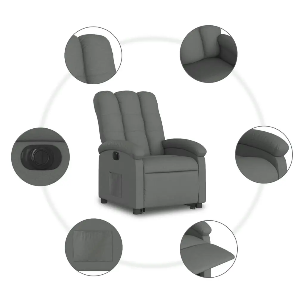 Electric Stand up Recliner Chair Dark Grey Fabric 3205405