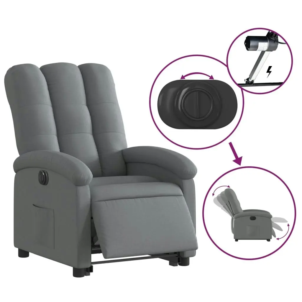 Electric Stand up Recliner Chair Dark Grey Fabric 3205405