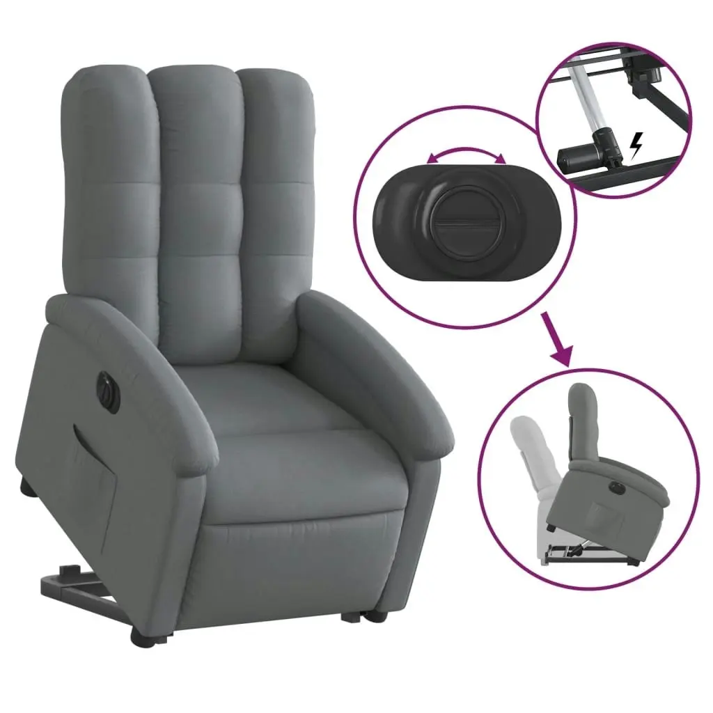 Electric Stand up Recliner Chair Dark Grey Fabric 3205405