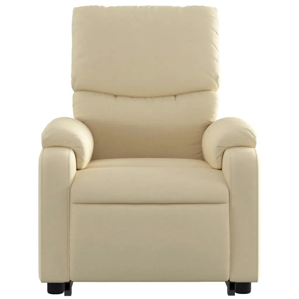 Electric Stand up Massage Recliner Chair Cream Fabric 3205711