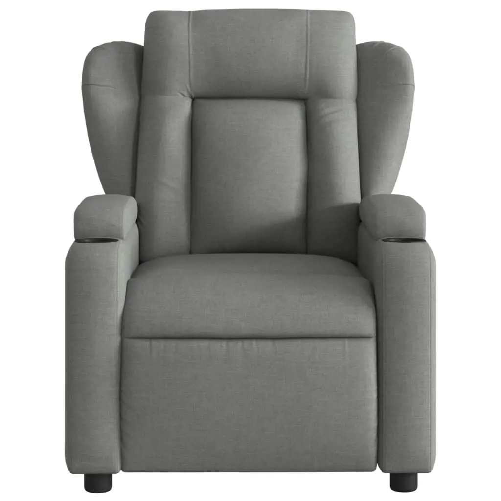 Electric Massage Recliner Chair Dark Grey Fabric 3205577