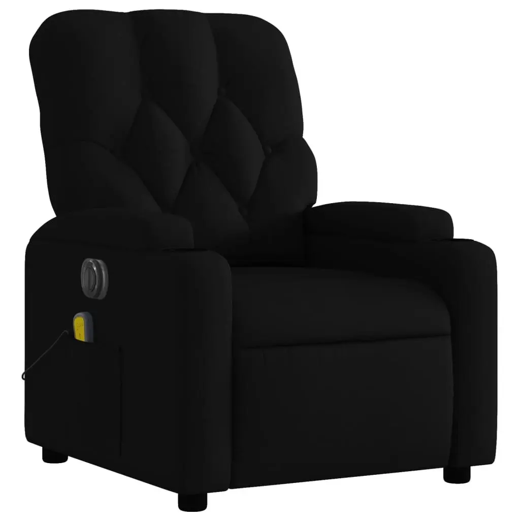 Electric Massage Recliner Chair Black Fabric 3205669