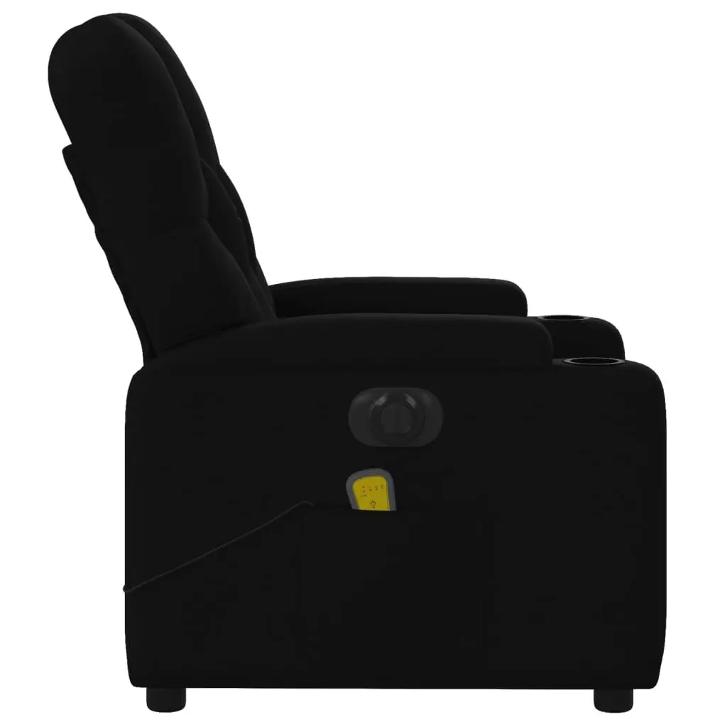 Electric Massage Recliner Chair Black Fabric 3205669