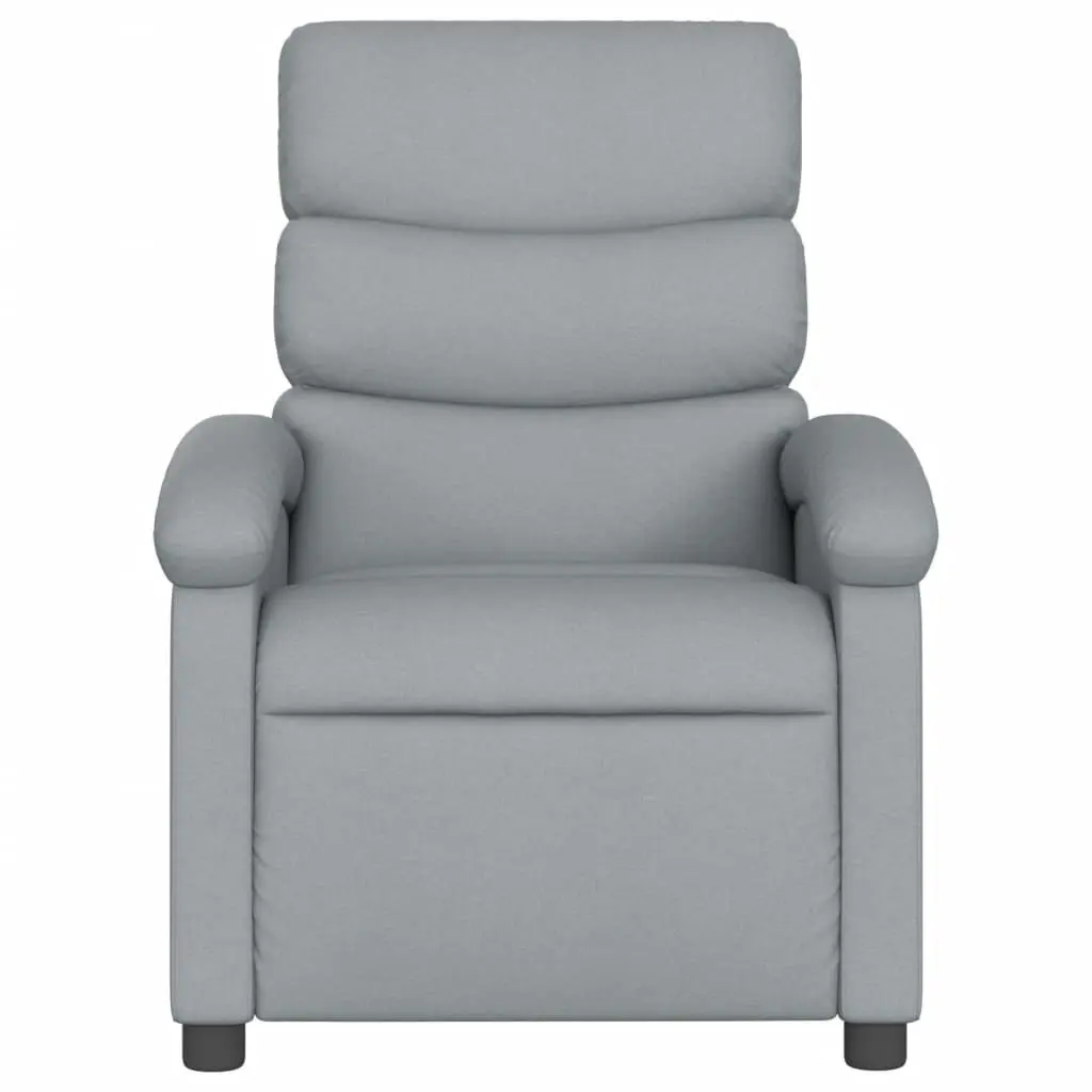 Electric Massage Recliner Chair Light Grey Fabric 3205367