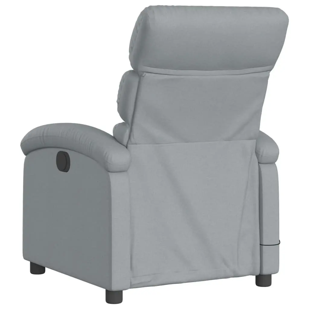 Electric Massage Recliner Chair Light Grey Fabric 3205367