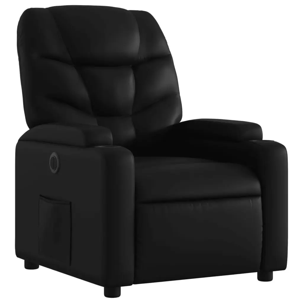 Electric Recliner Chair Black Faux Leather 3205646