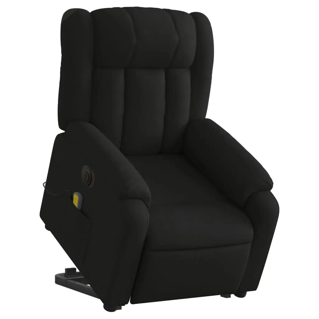 Electric Stand up Massage Recliner Chair Black Faux Leather 3205770