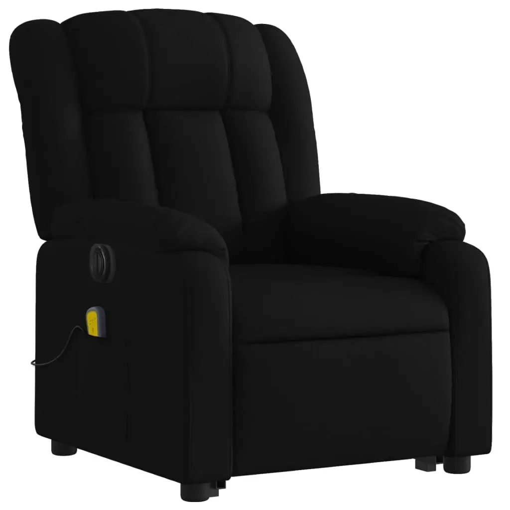 Electric Stand up Massage Recliner Chair Black Faux Leather 3205770