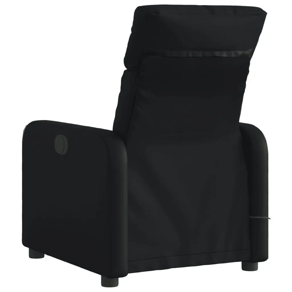 Electric Massage Recliner Chair Black Faux Leather 3206876