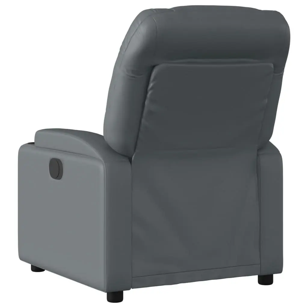 Electric Massage Recliner Chair Grey Faux Leather 3205651