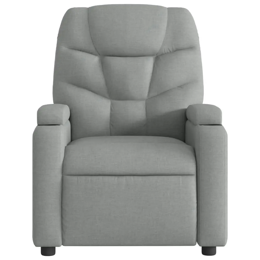 Electric Recliner Chair Light Grey Fabric 3205616