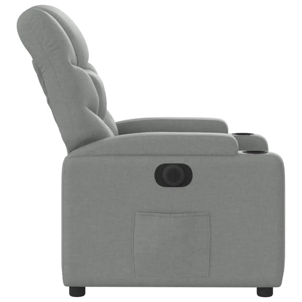 Electric Recliner Chair Light Grey Fabric 3205616