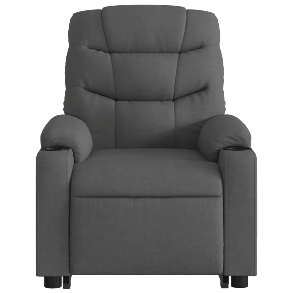 Electric Stand up Massage Recliner Chair Dark Grey Fabric 3206861