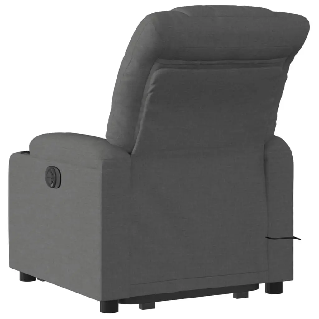 Electric Stand up Massage Recliner Chair Dark Grey Fabric 3206861