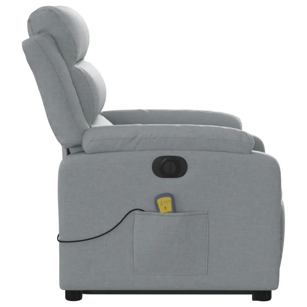 Electric Stand up Massage Recliner Chair Light Grey Fabric 3205741