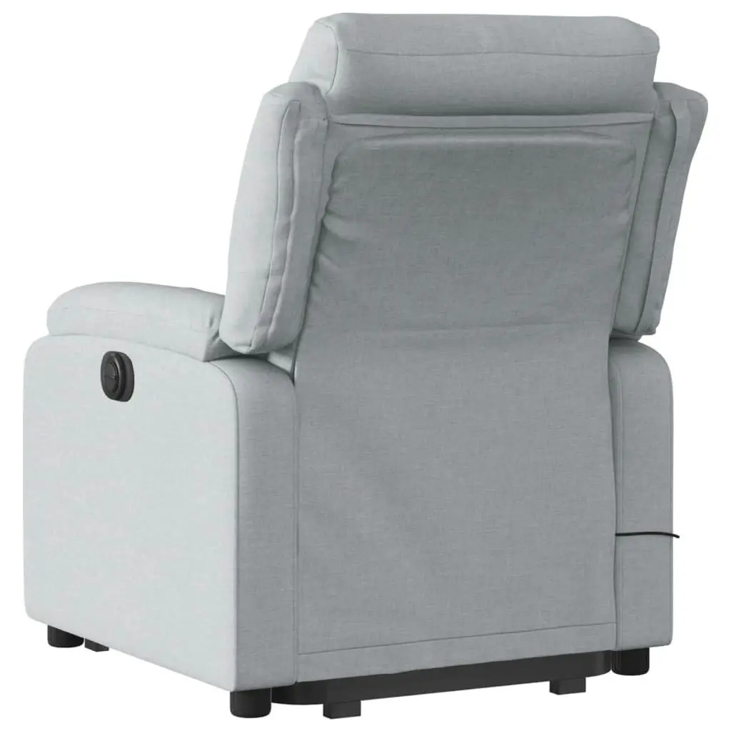 Electric Stand up Massage Recliner Chair Light Grey Fabric 3205741