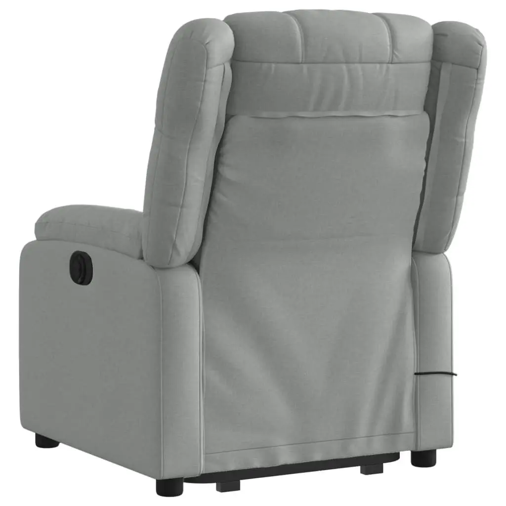 Electric Stand up Massage Recliner Chair Light Grey Fabric 3205761