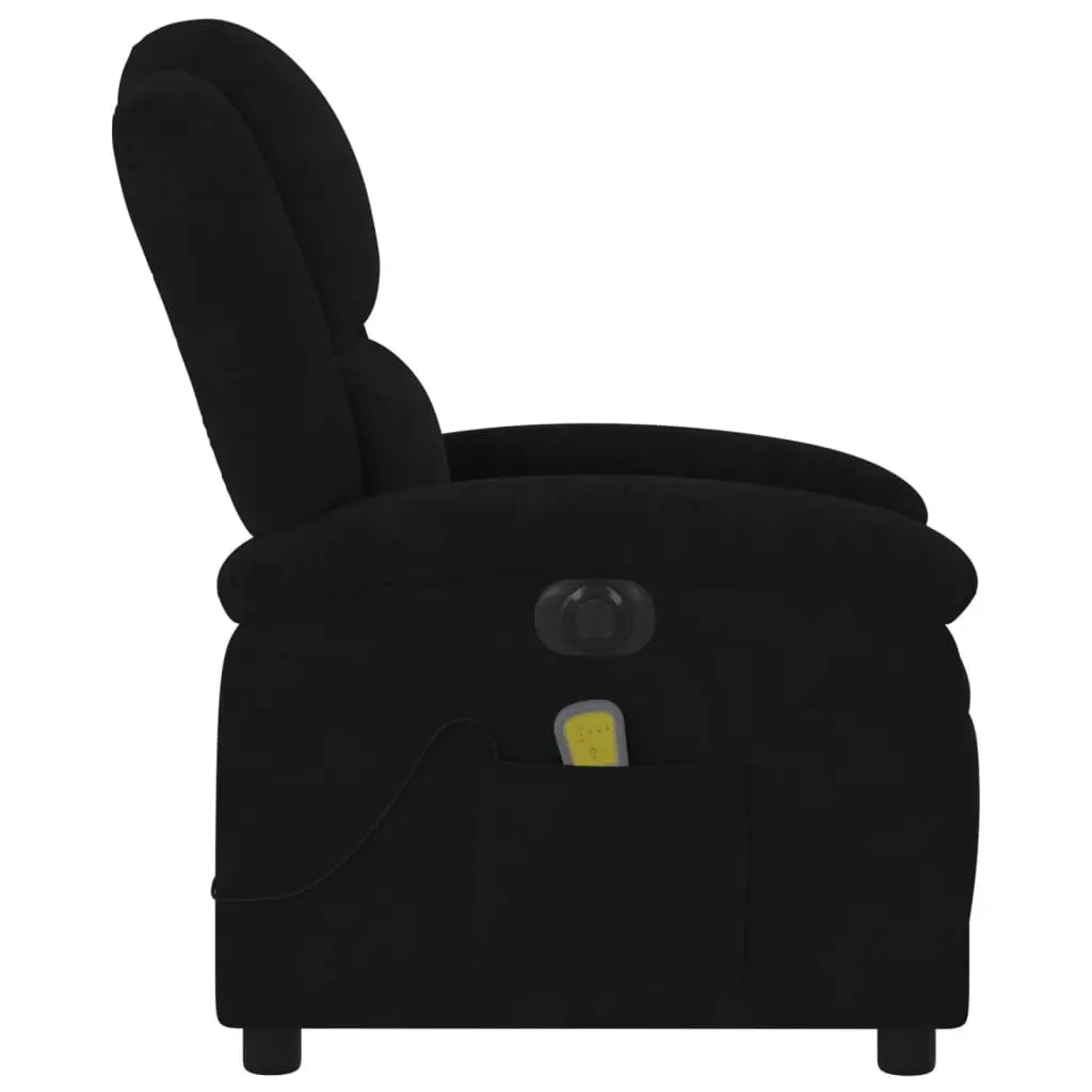 Electric Massage Recliner Chair Black Velvet 3205499