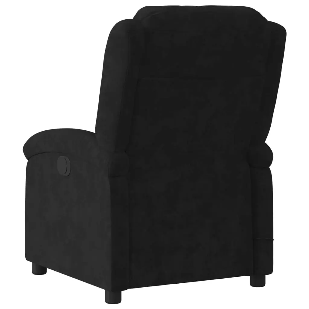 Electric Massage Recliner Chair Black Velvet 3205499