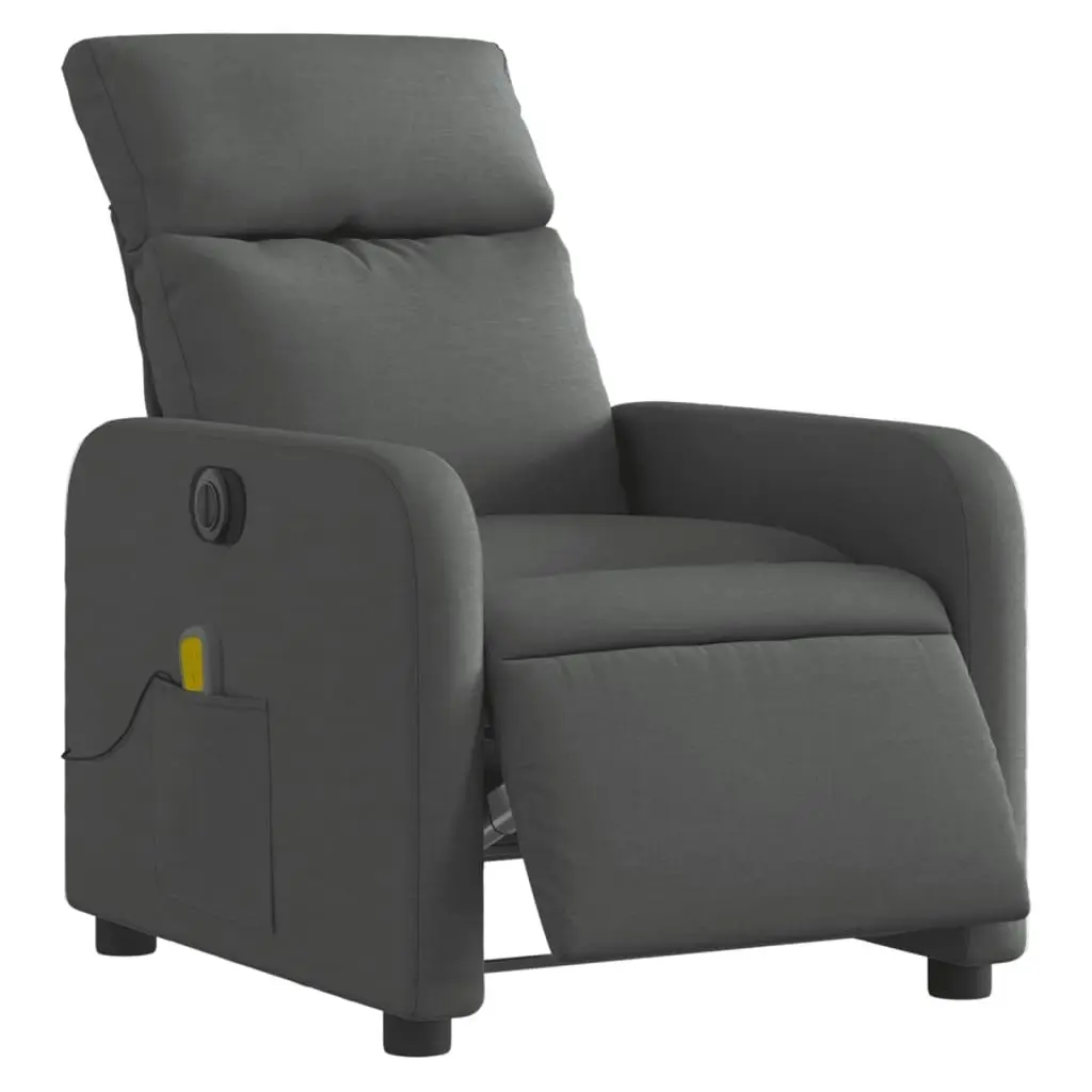 Electric Massage Recliner Chair Dark Grey Fabric 3206867