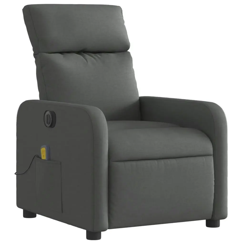 Electric Massage Recliner Chair Dark Grey Fabric 3206867