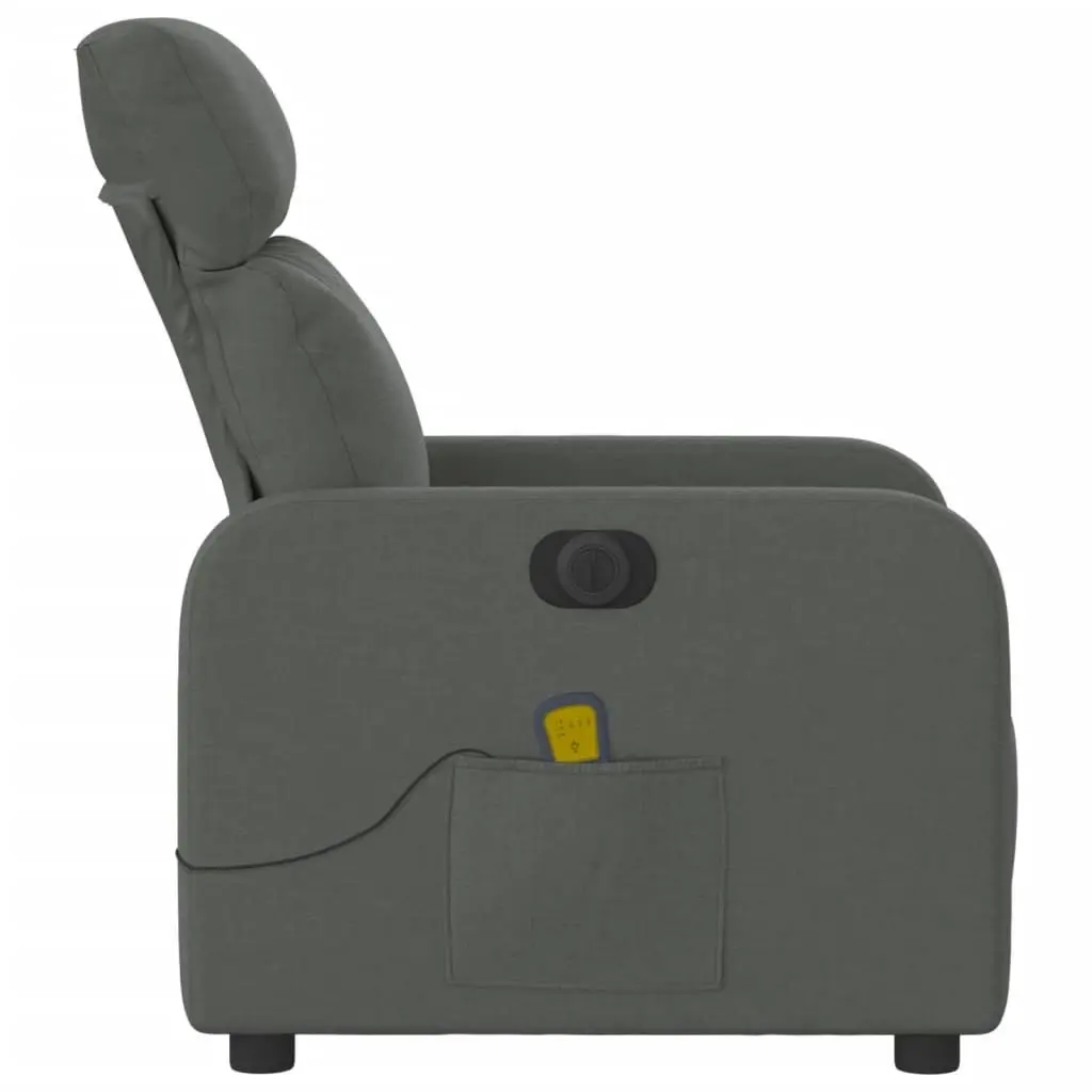 Electric Massage Recliner Chair Dark Grey Fabric 3206867