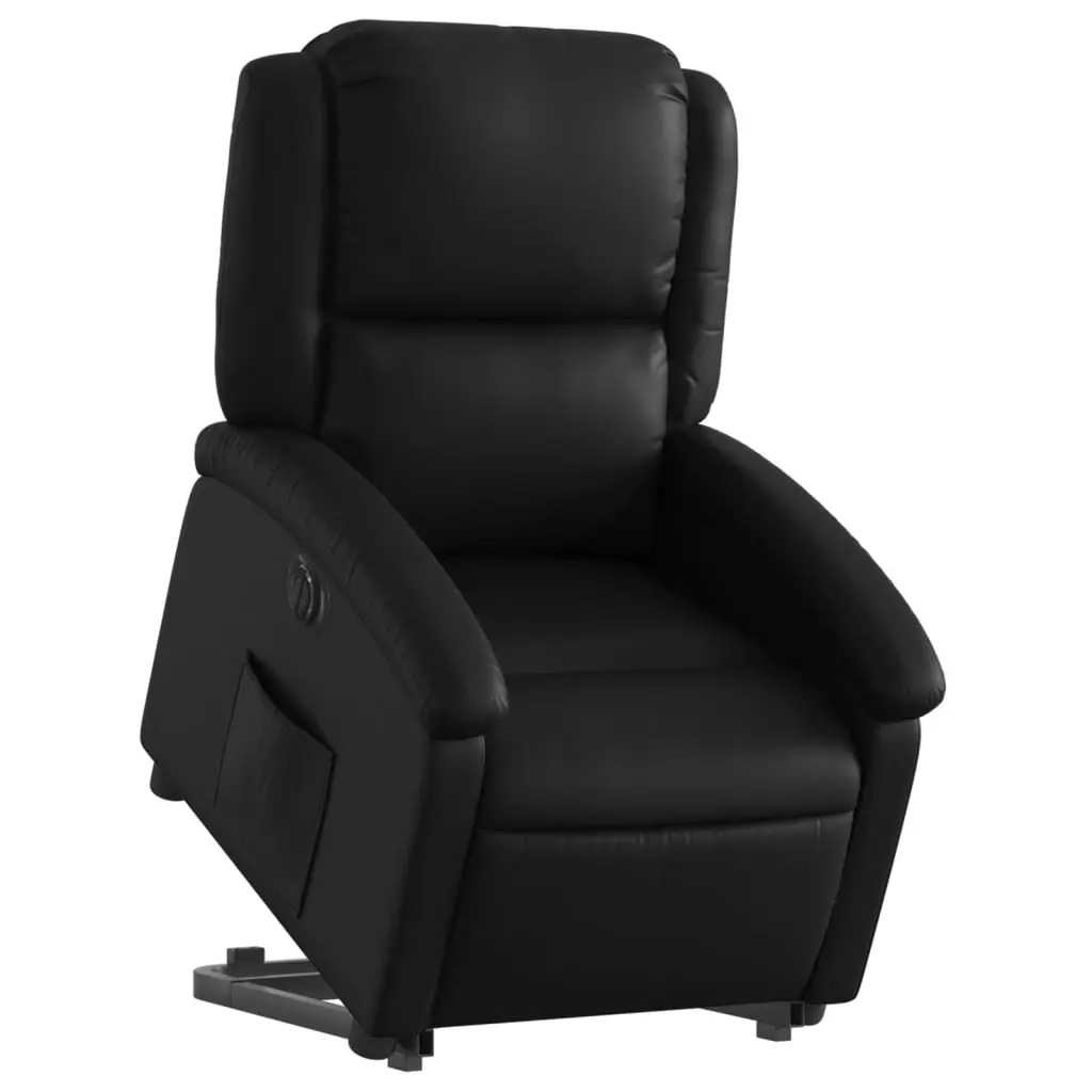 Electric Stand up Recliner Chair Black Faux Leather 3205462