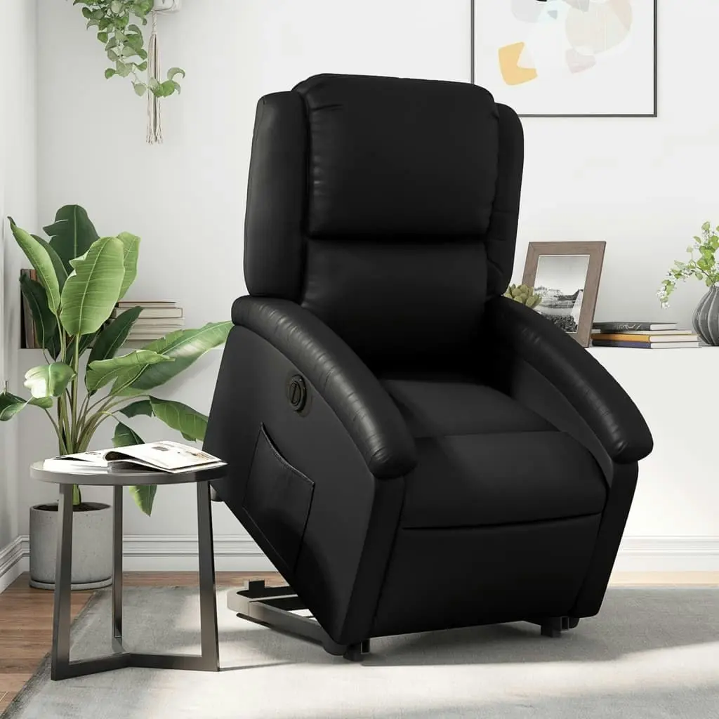 Electric Stand up Recliner Chair Black Faux Leather 3205462