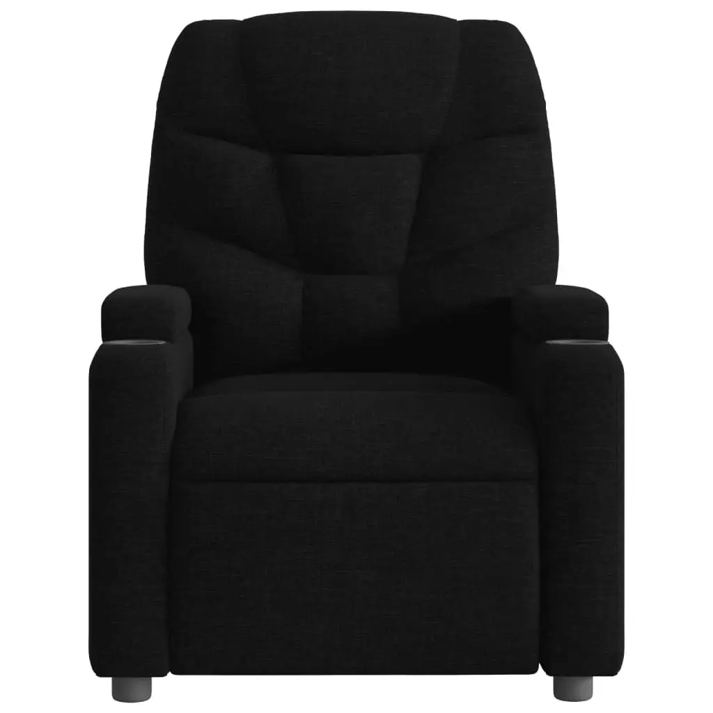 Electric Massage Recliner Chair Black Fabric 3205622