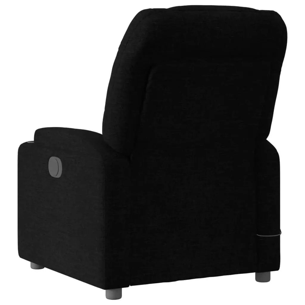 Electric Massage Recliner Chair Black Fabric 3205622