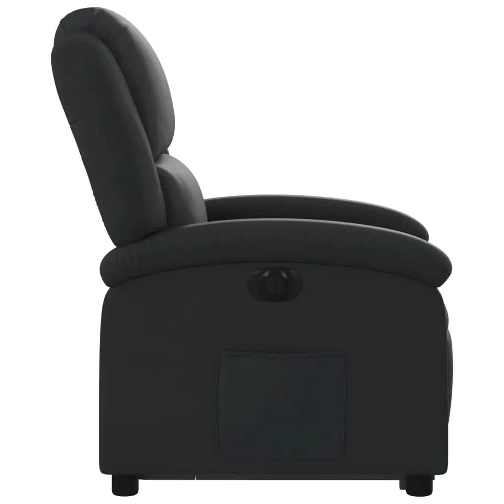 Electric Stand up Recliner Chair Black Real Leather 3205486