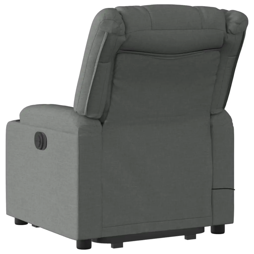 Electric Stand up Massage Recliner Chair Dark Grey Fabric 3206845