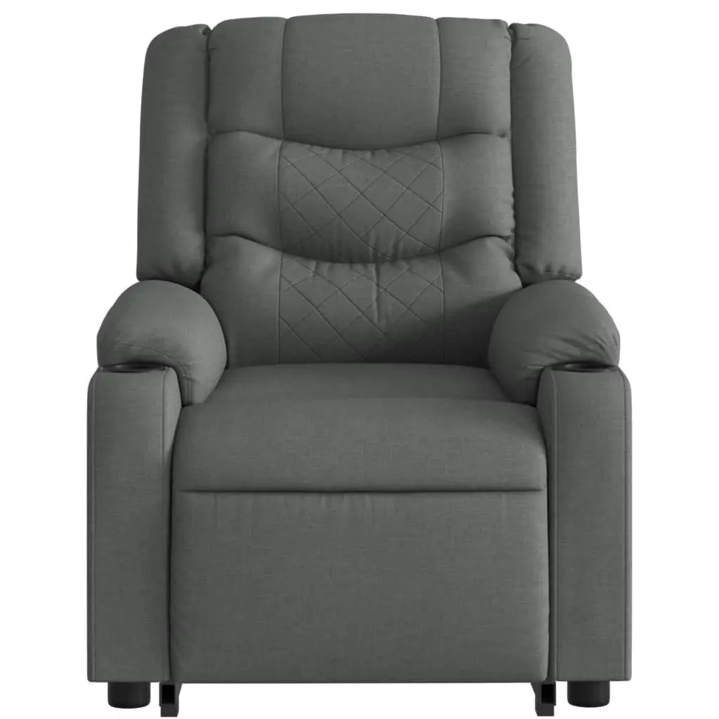 Electric Stand up Massage Recliner Chair Dark Grey Fabric 3206845