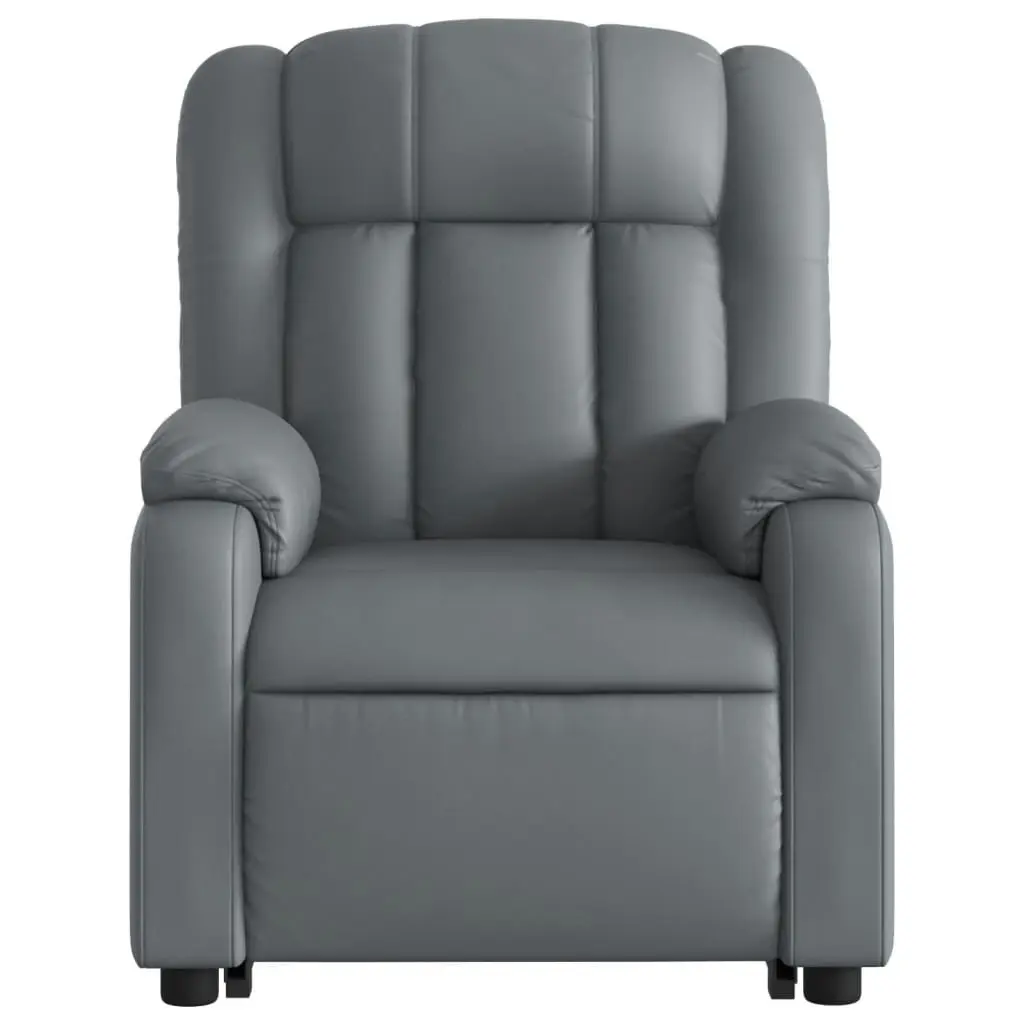 Electric Stand up Massage Recliner Chair Grey Faux Leather 3205771