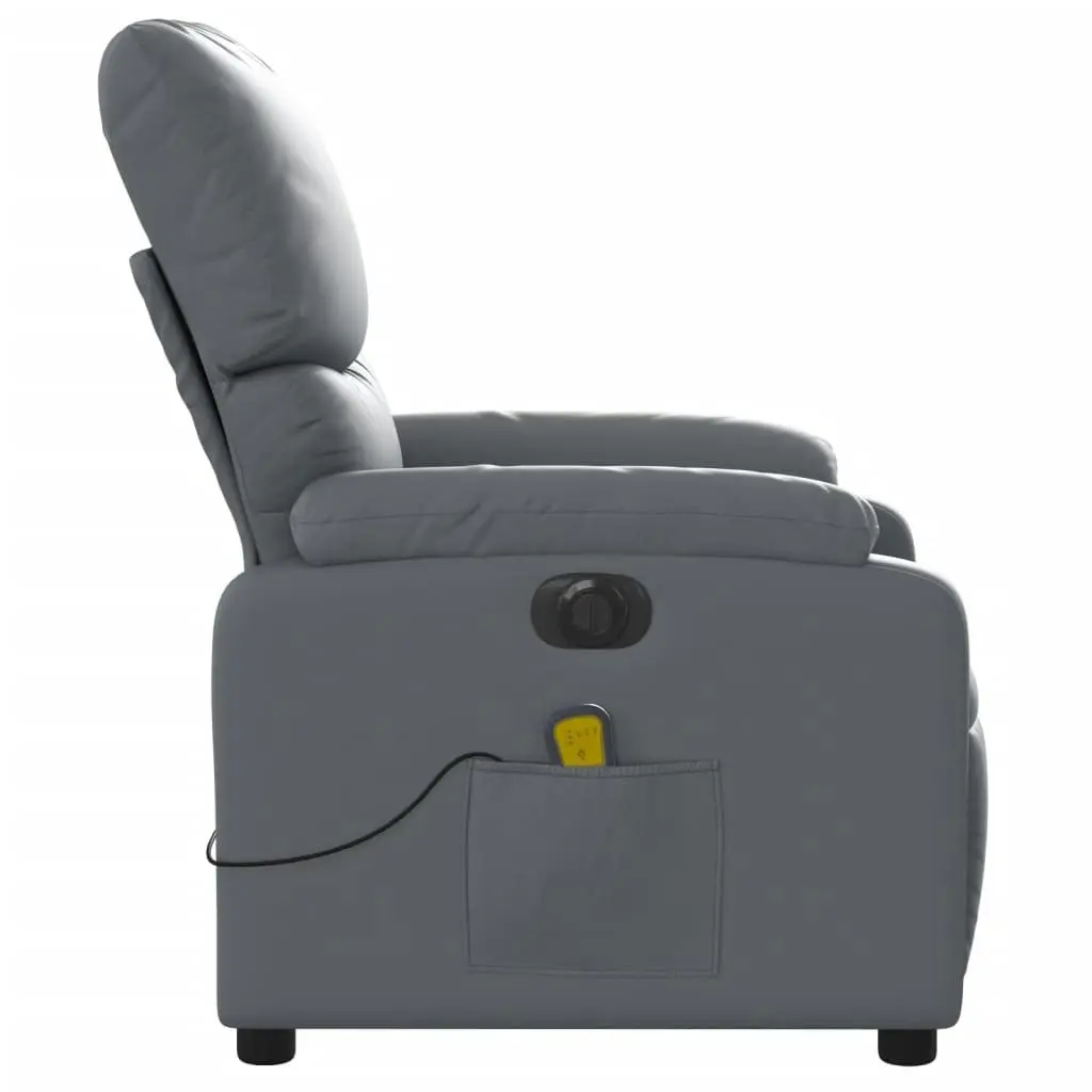 Electric Massage Recliner Chair Grey Faux Leather 3205715