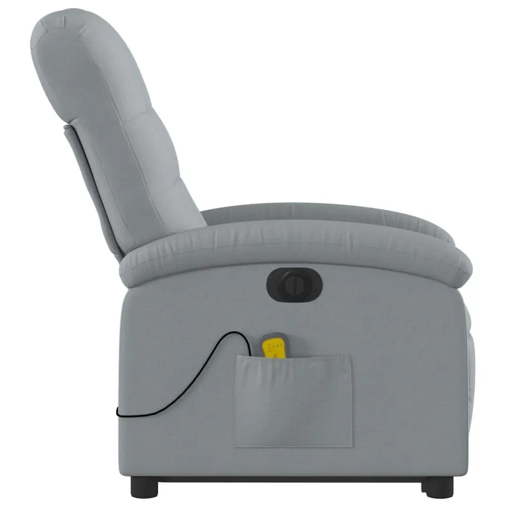 Electric Stand up Massage Recliner Chair Light Grey Fabric 3205408