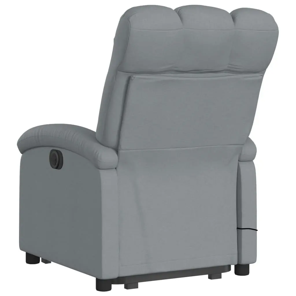 Electric Stand up Massage Recliner Chair Light Grey Fabric 3205408