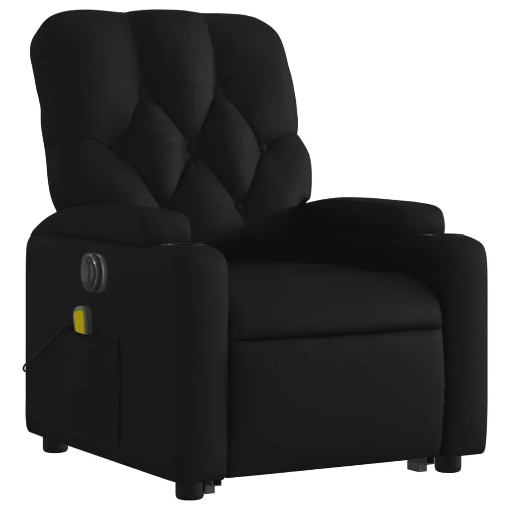 Electric Stand up Massage Recliner Chair Black Faux Leather 3205679