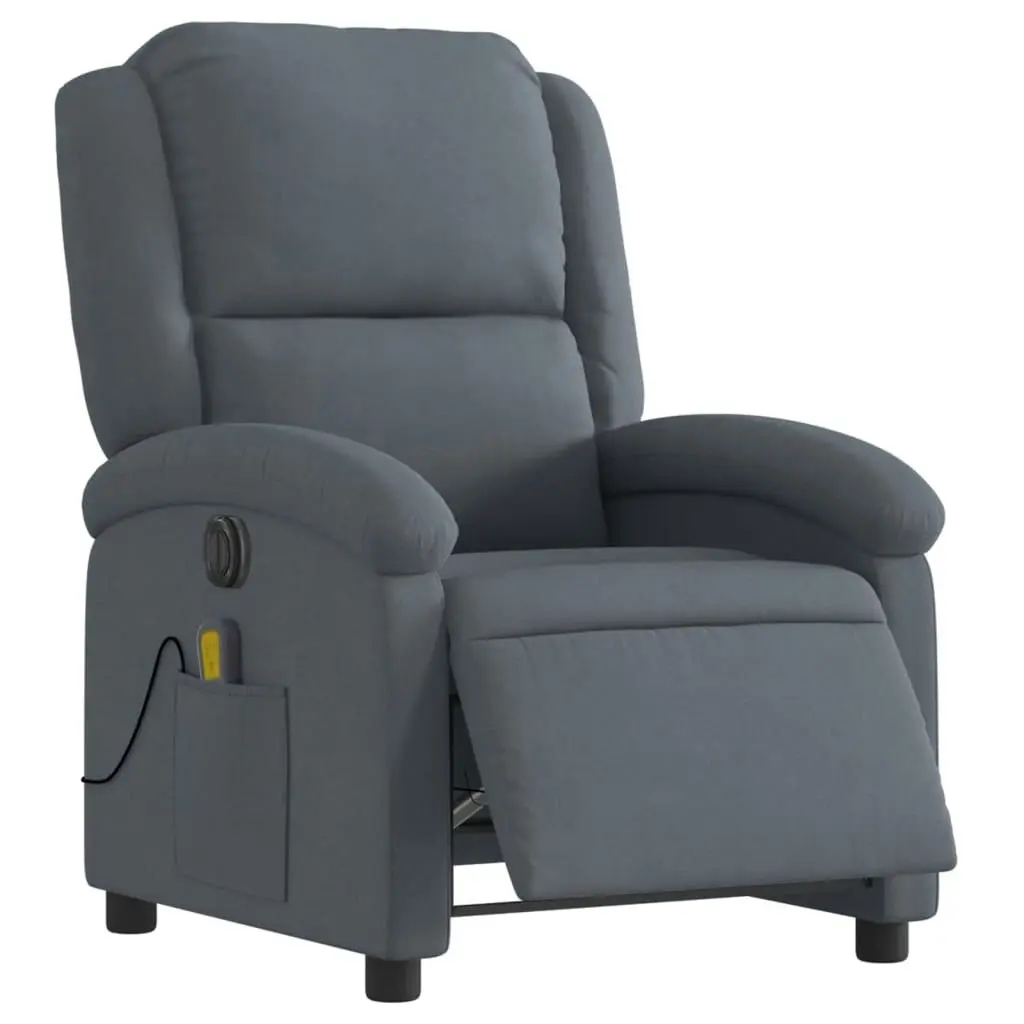 Electric Massage Recliner Chair Dark Grey Velvet 3205498