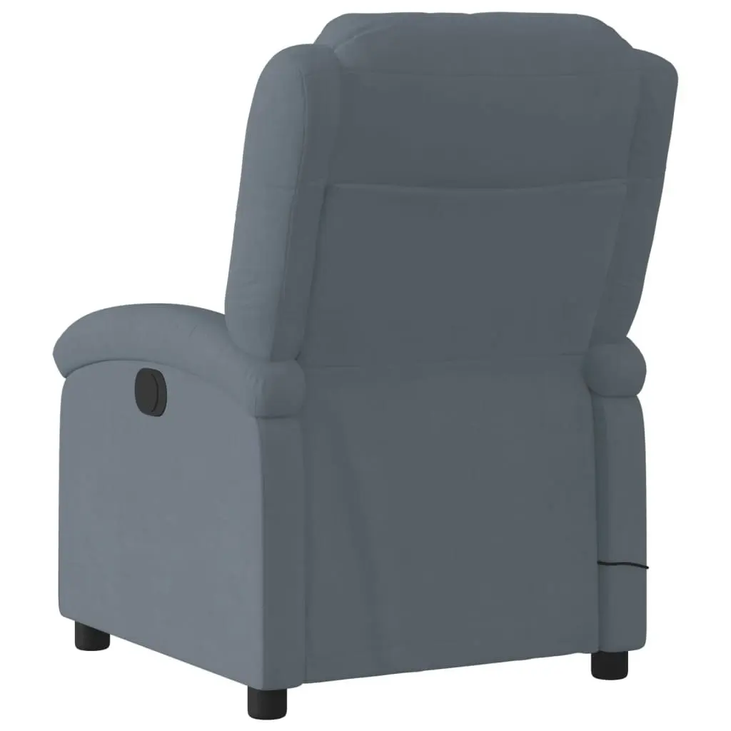 Electric Massage Recliner Chair Dark Grey Velvet 3205498