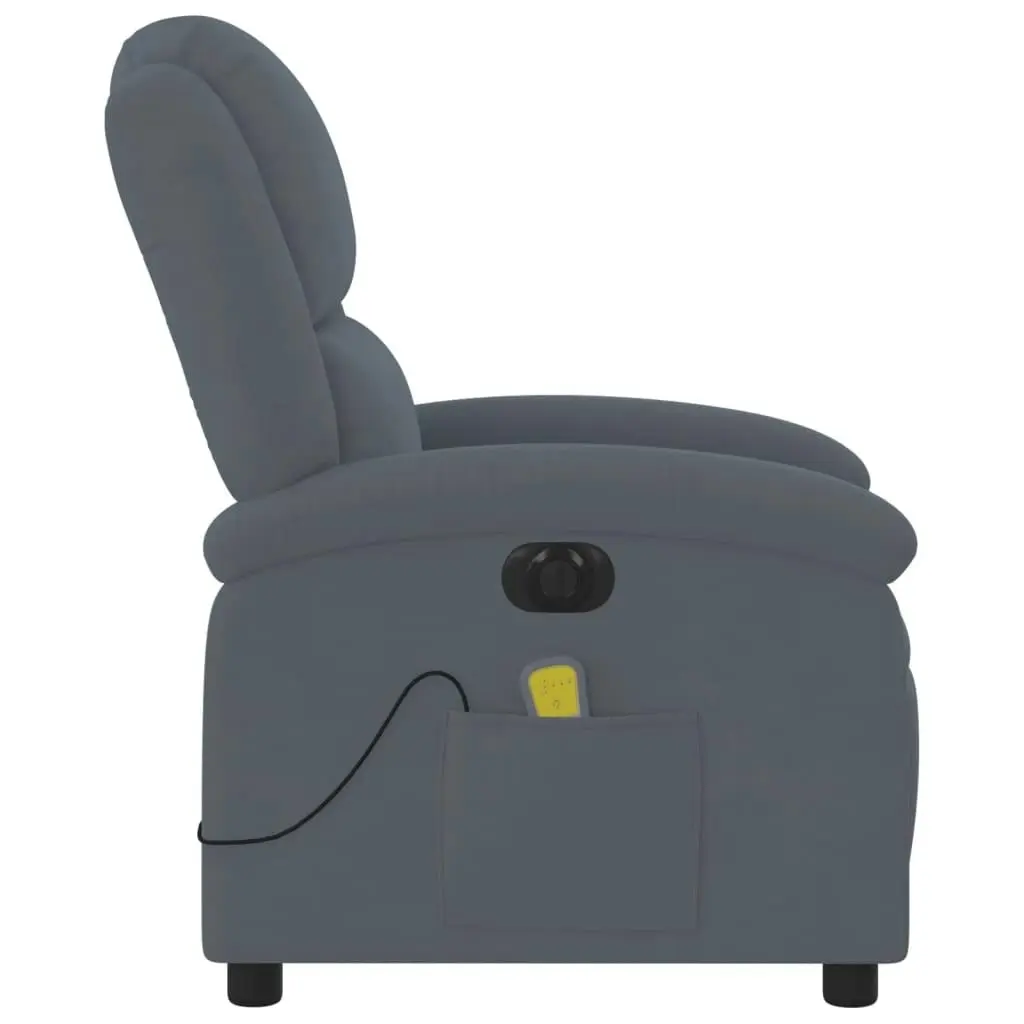 Electric Massage Recliner Chair Dark Grey Velvet 3205498