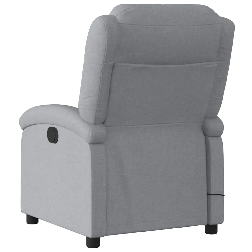 Electric Massage Recliner Chair Light Grey Fabric 3205424