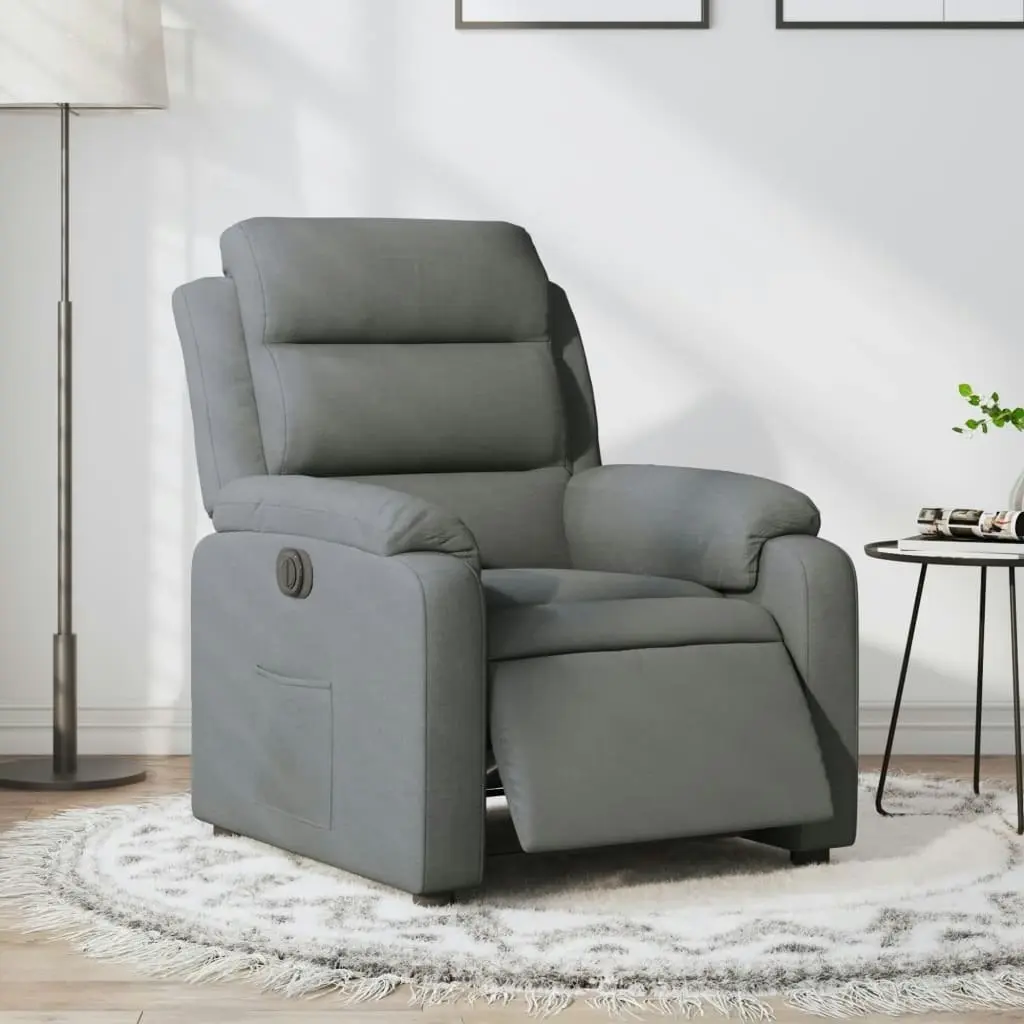 Electric Recliner Chair Dark Grey Fabric 3205727