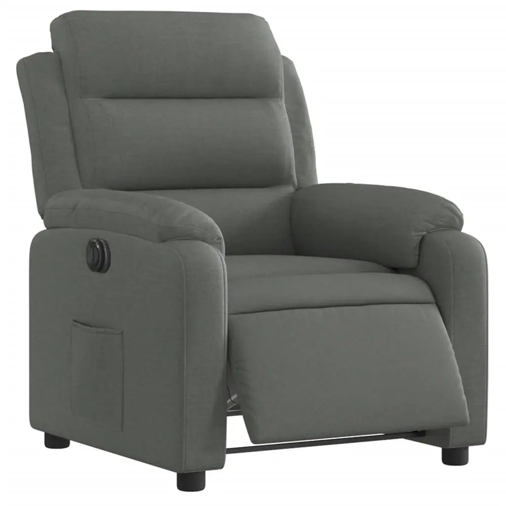 Electric Recliner Chair Dark Grey Fabric 3205727