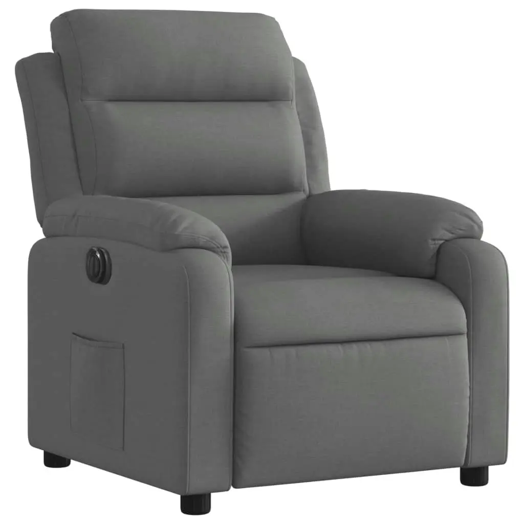 Electric Recliner Chair Dark Grey Fabric 3205727