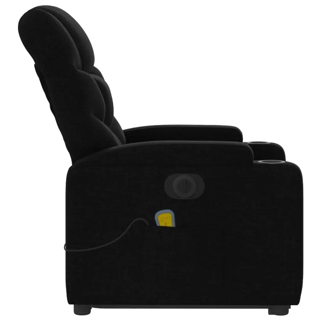 Electric Stand up Massage Recliner Chair Black Fabric 3205638