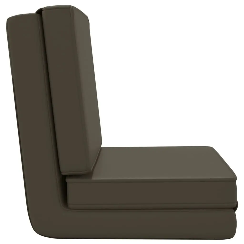 Folding Floor Chair Anthracite Faux Leather 336545