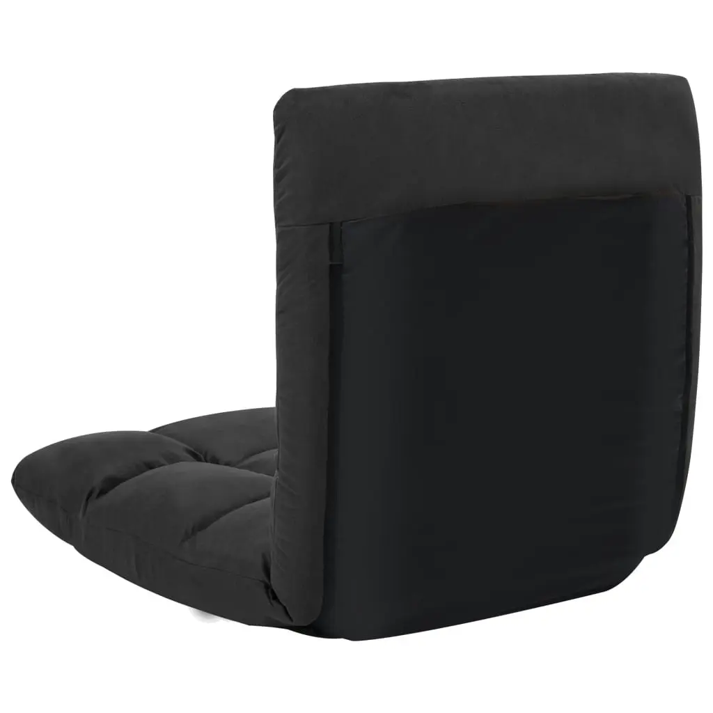 Folding Floor Chair Black Microfibre 325256